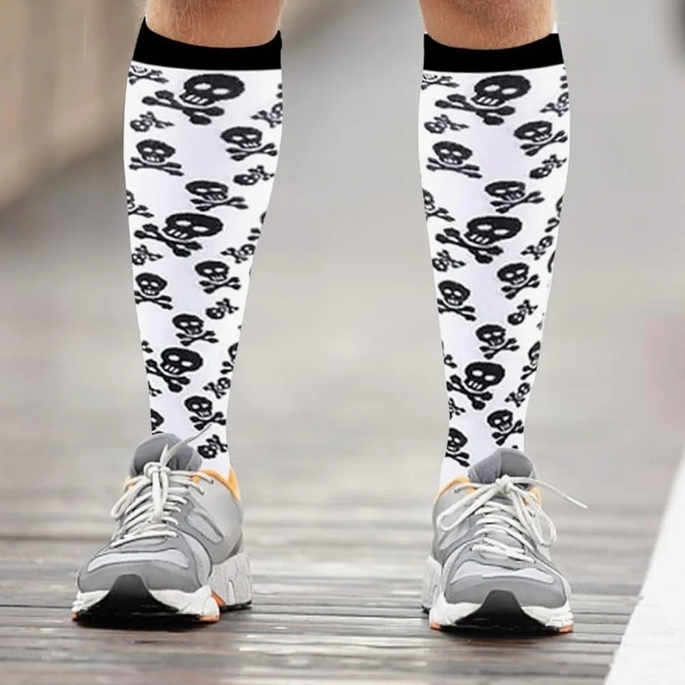 3/$25 🍄 Skull and Crossbones Kids Knee High Compression Sock Halloween Size S/M